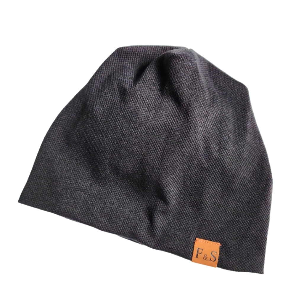 Unisex Black Knitted Toque Beanie